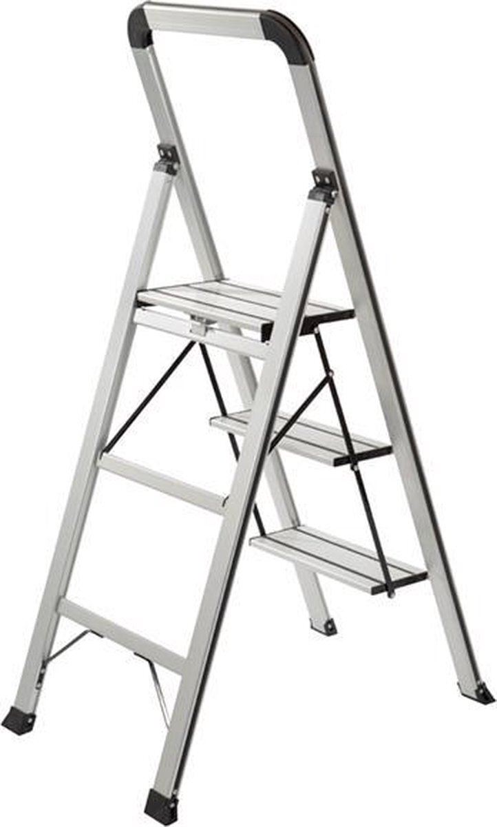 Escalo Aluminium huishoud trapladder SPACE met 3 grote antisliptreden treden