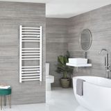 Ive Radiateur sèche-serviettes électrique courbé blanc 50 x 80cm incl. élément chauffant standard