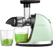 AMZCHEF Cold Press Slow Juicer Machine - Masticating Elektrische Vruchtenpersen voor Groente en Fruit - Delicate Chew Geen Noodzaak om te Filteren - Sapcentrifuge met 2 Kopjes en Borstel - Mintgroen