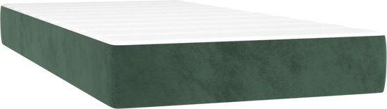 vidaXL Pocketveringmatras - medium - 120x190x20 cm - fluweel - donkergroen