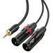 NEEWER 6ft Audio Breakout Kabel AUX TRS 1/8 inch 3,5 mm naar Dual XLR