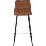 LABEL51 Barkruk Bistro - Cognac - Micro Suede - Hoog