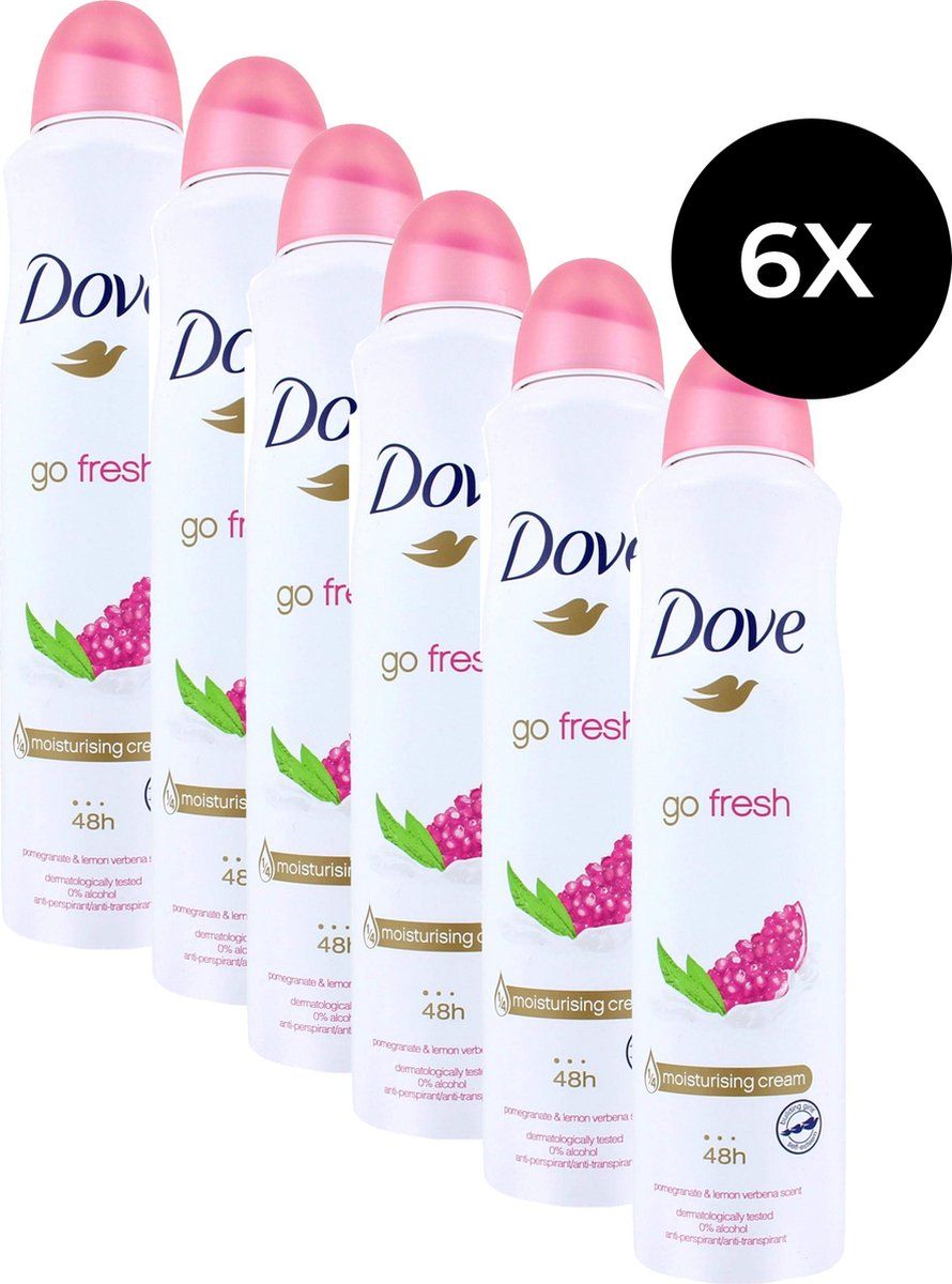 Dove Go Fresh Deodorant Spray Pomegranate And Lemon Verbena - 6 x 250 ml