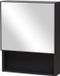 Kleankin Armoire miroir - Acier - Verre - Noir - 46L x 13,5l x 58H cm
