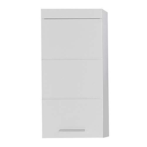 trendteam smart living Amanda Wall Cabinet, 37 x 77 x 23 cm, White/High Gloss White