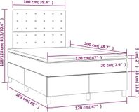 vidaXL Boxspring met matras, stof, donkergrijs, 120x200 cm