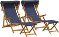vidaXL Ligstoel 4 stuks 3 Posities Massief Eucalyptushout Blauw