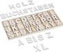 Merkloos Relaxdays Houten letters, 104-delige set, 5 cm, alfabet A-Z, decoratie, kinderkamer, wit/beige
