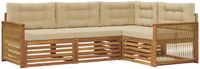 vidaXL - Acacia Hout Loungeset - Natuurlijk en Beige - 4-delig