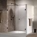 Brauer Void - Carving Nisdeur - 2-Delig - Helder Glas - 160 x 200 cm - Omkeerbaar - met Draaideur 70 cm - Aan Muur - incl. Glascoating - Mat Zwart