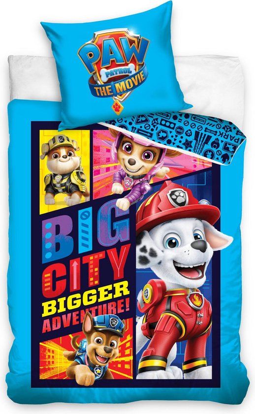 PAW Patrol Dekbedovertrek Big City - Eenpersoons - Katoen - 140x200 cm