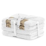 Set Bamby White Set van 6 katoenen handdoeken wit 50 x 100 cm 2 badhanddoeken 70 x 140 cm bamboe absorberend antibacterieel
