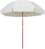 vidaXL Parasol met stalen paal 300 cm zandkleurig