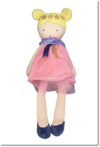 Doudou et Compagnie - Pop doek meisje – pop stof Luna – 30 cm – roze – mooie geschenkdoos – dames vintage – DC3628