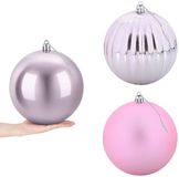 vidaXL Kerstballenset XXL 3 st Roze Ø 25 cm Kunststof
