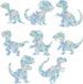 Autocollants de fenêtre dinosaure, motif arc-en-ciel, set de 16 pièces, convient aux portes coulissantes en verre.