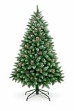 Yorbay Kunstkerstboom met sneeuw – 180 cm – Realistische kunstboom met dennenappels – Inclusief metalen standaard