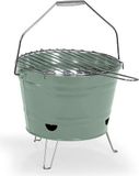 Grill au charbon de bois portable, diamètre 27 cm, grille en acier chromé, 24 cm de haut, pieds pliables