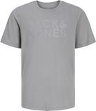 JACK&JONES Jongens T-shirt met logo en ronde hals - Maat 164 - Katoen - Grijs
