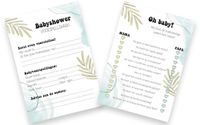 Merkloos 2x20 leuke Babyshowerkaarten | Babyshower | spelletje invulkaarten (A5 formaat)