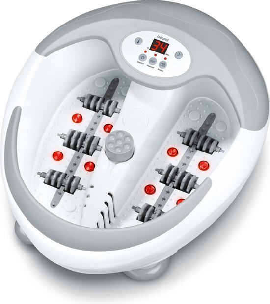 Beurer FB 50 Voetenbad - XXL - Voetmassage - Trilling-en bubbelmassage - Infraroodlicht - 3 Pedicure opzetstukken - Tot schoenmaat 46