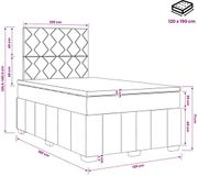 vidaXL Boxspringbed met matras met hoofdeinde Taupe 120 x 190 cm Stof