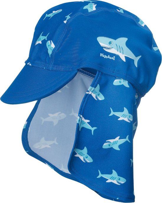 Playshoes UV Zonnepetje Kinderen Shark - Blauw - Maat 49cm