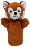 Nature Planet rode panda handpop - rood - pluche - 24 cm