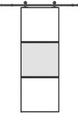 vidaXL Schuifdeur met beslag 76x205 cm gehard glas en aluminium