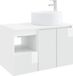 vidaXL Meuble de salle de bain 2 pièces Blanc laqué Bois traité