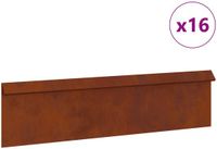 vidaXL Hek anti-escargot 16 pièces 100 x 3,5 x 25 cm acier résistant aux intempéries