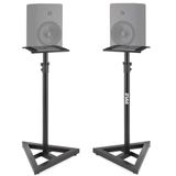 Pyle Luidsprekerstandaard - Speaker Stand - Speaker Houder- Luidsprekerhouder - Verstelbare Hoogte - Zware Driehoekige Basis met Vloerspikes - Zwart