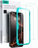 ESR Screen Protector Geschikt voor Apple iPhone 16 Plus - Tempered Glass met Montageframe - Krasbestendig - Gemakkelijke Installatie - (2-Pack)
