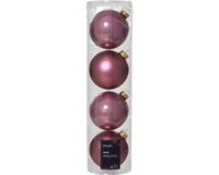 Decoris Kerstballen glas d10 cm vintageroze 4 st