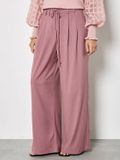 Apricot Wijdvallende broek met trekkoord en plooidetails - Roze