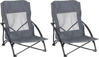 Merkloos Relaxdays Strandstoel - 2 stuks - grijs