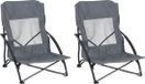 Merkloos Relaxdays Strandstoel - 2 stuks - grijs