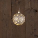 B.O.T. LED bal glas champagne sterren 10cm avec minuterie éclairage de Noël