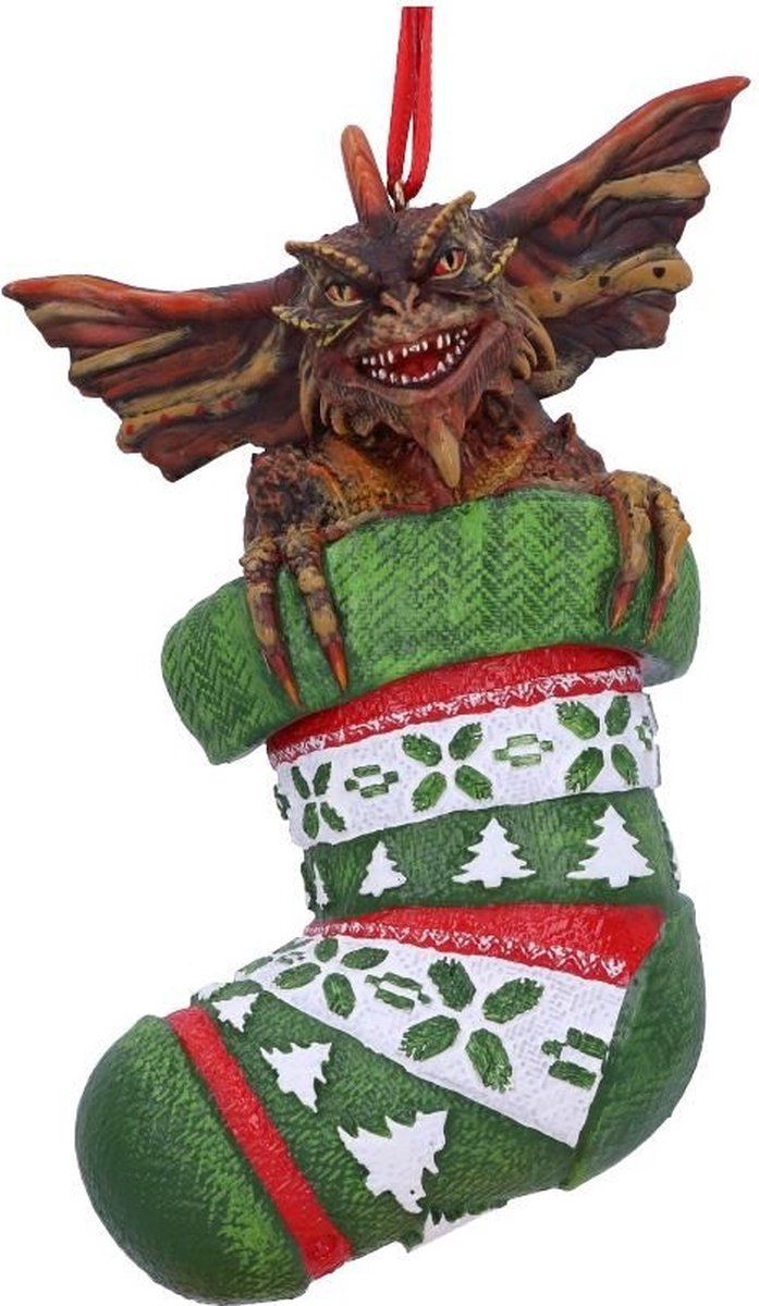 Nemesis Now Gremlins Kerstbal Mohawk in Stocking Hanging Ornament Multicolours