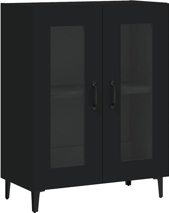 vidaXL Dressoir 69,5x34x90 cm bewerkt hout zwart