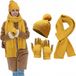 3-delige set - Muts, handschoenen en sjaal - Geel - Unisex