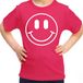 Bellatio Decorations Verkleed shirt meisjes - Smile / Emoticon - roze - carnaval - feestkleding voor kinderen 110/116