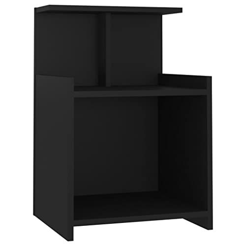 vidaXL Nachtkastje 40x35x60 cm spaanplaat zwart
