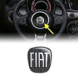 Fiat 14193 3D-sticker vervanging logo zwart voor stuurwiel 500