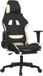 vidaXL Fauteuil de jeu avec repose-pieds et fonction de massage tissu noir et rouge