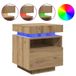 VidaXL Nachtkastje met LED-verlichting, 40x39x48,5 cm, Artisanaal Eiken