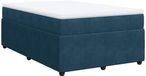 vidaXL Lit plateforme avec matelas, bleu foncé, 120x190 cm, velours