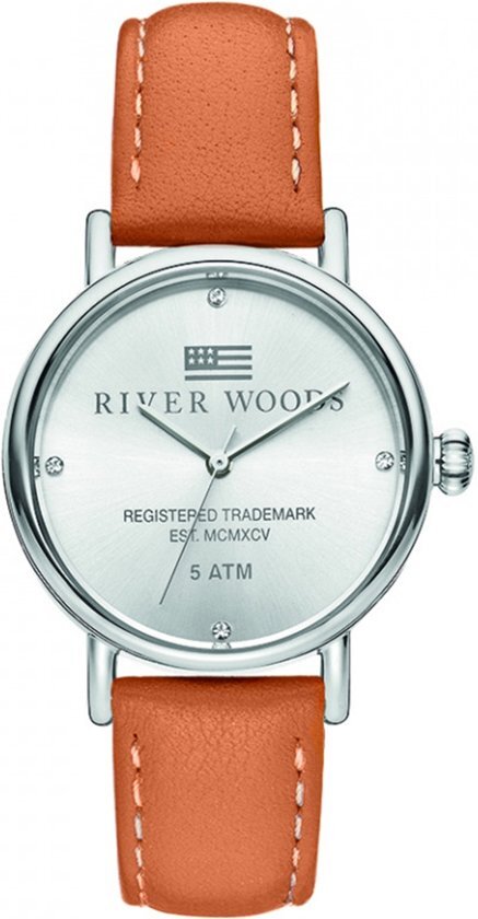 River Woods RW340038 Arkansas horloge Vrouwen - Bruin - Leer 34 mm