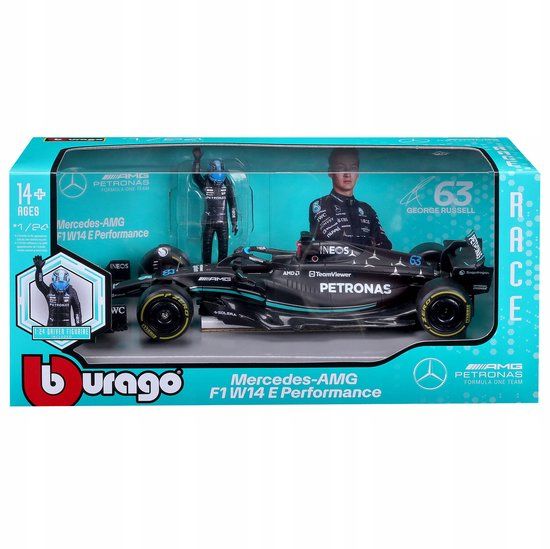 Bburago 1:24 Mercedes-AMG F1 Russel Metaal Modelauto