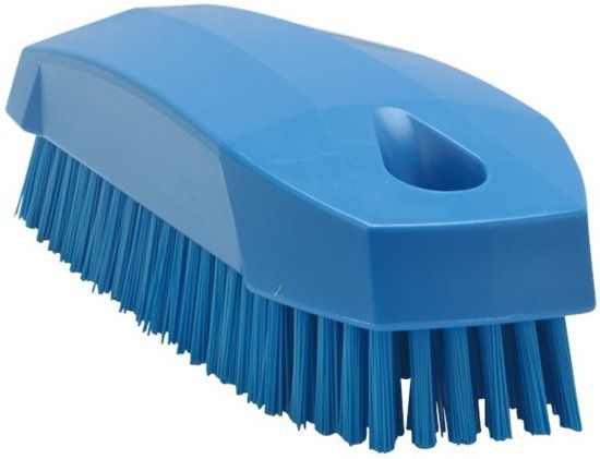Vikan Nagelborstel - kleine werkborstel - hard - 118 x 45 x 38 mm - blauw